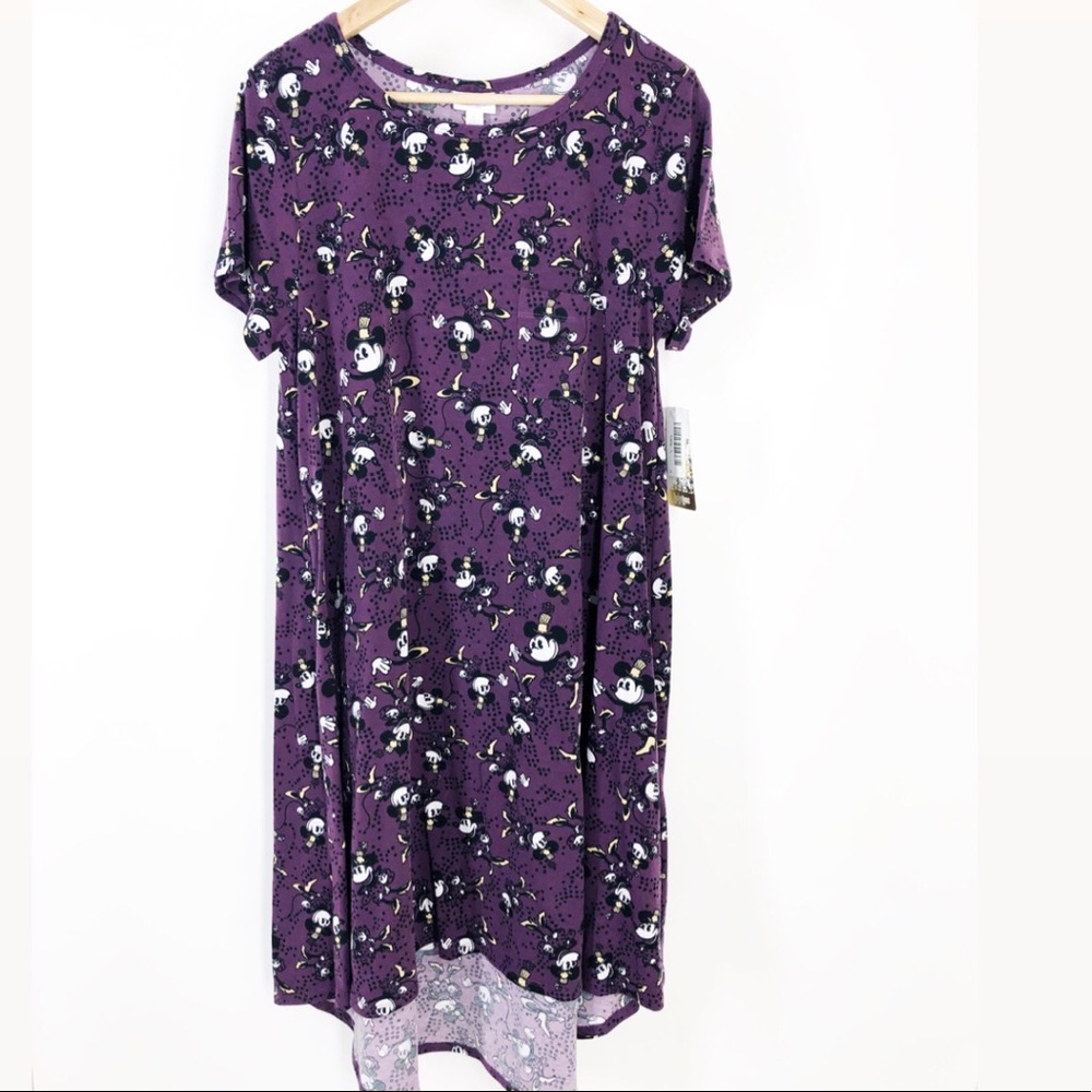 LulaRoe Mickey Mouse Plum Carly Dress